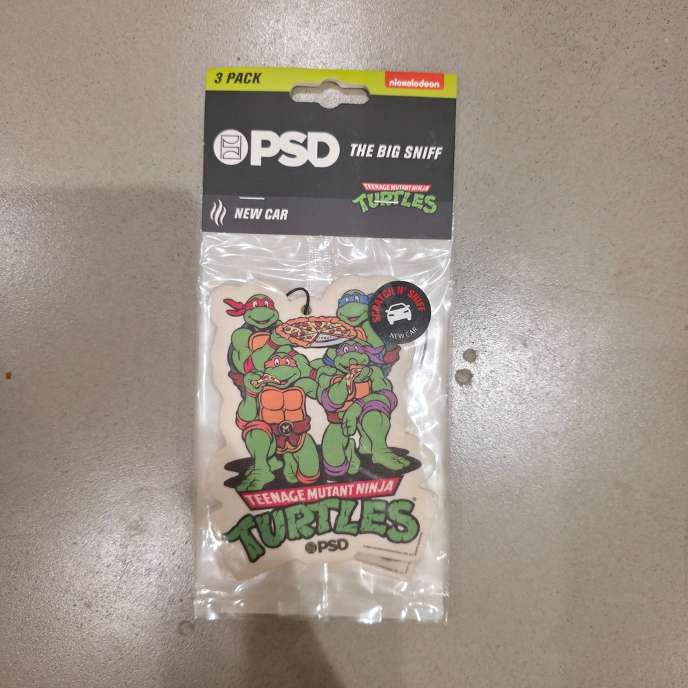 PSD The Big Sniff TMNT Teenage Mutant Ninja Turtles Air Freshener 3 Pack New Car